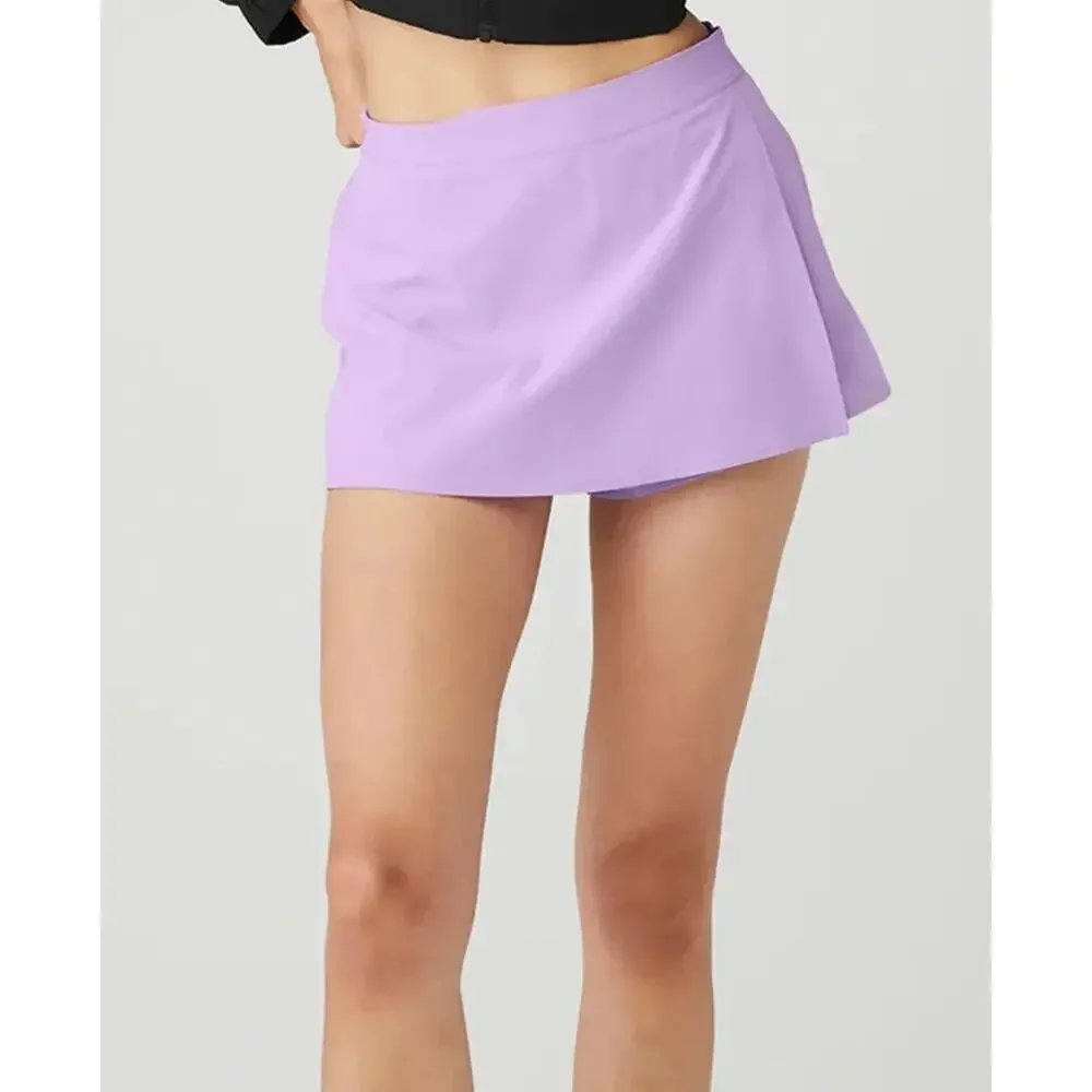 ALO Yoga Lavender Tenniscore Skort Pilates Athleisure Golf Skirt Built In Shorts